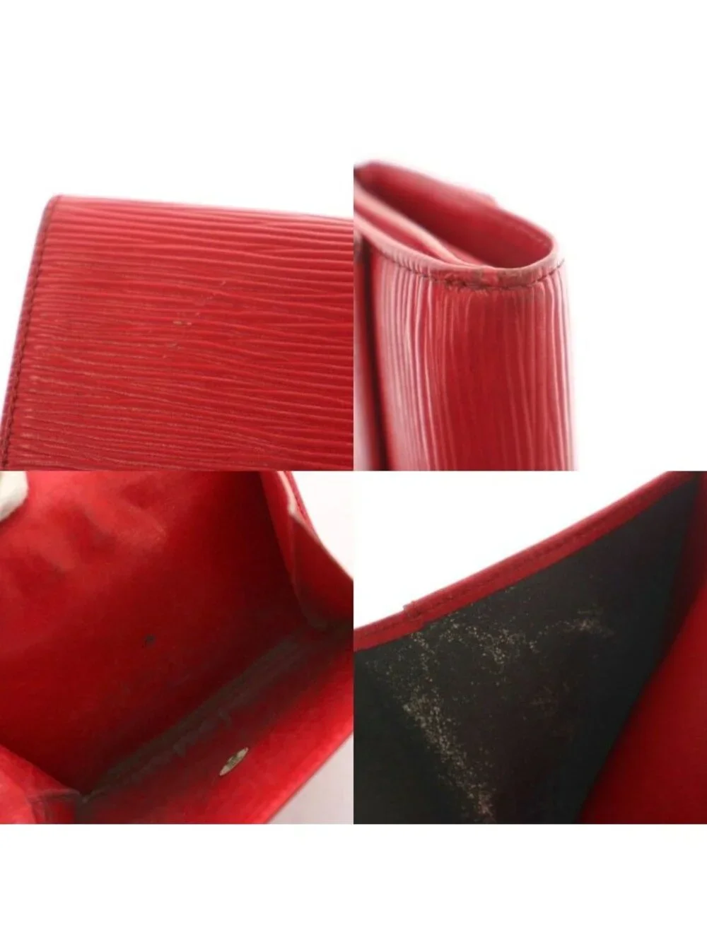 Louis Vuitton Epi Trifold Wallet Coin Purse Leather LV Logo Red